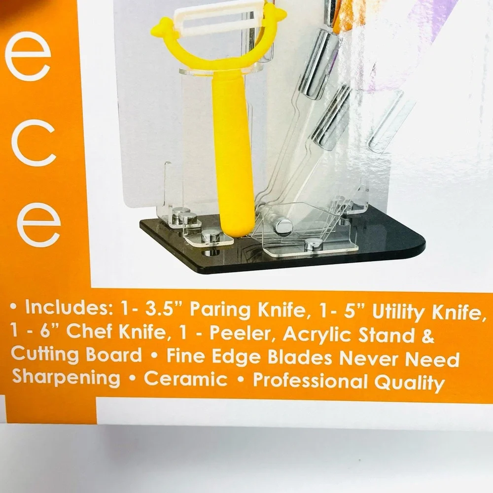 6 Piece Knife Set with Stand & Cutting Board